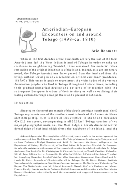 Amerindian–European Encounters on and Around Tobago (1498–Ca. 1810)