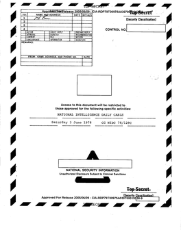 (Security Classification) 4 CONTROL NO. Access to This Document