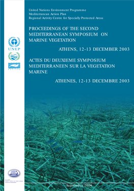 Proceedings of the Second Mediterranean Symposium on Marine Vegetation Athens, 12-13 December 2003