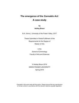 The Emergence of the Cannabis Act: a Case Study