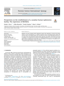 Perspectives on the Establishment of a Canadian Human Taphonomic Facility: the Experience of REST[ES]