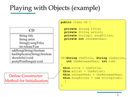 Playing with Objects (Example)