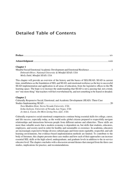 Detailed Table of Contents