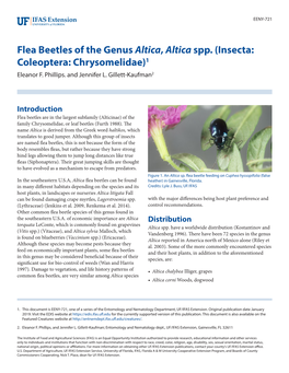 Flea Beetles of the Genus Altica, Altica Spp. (Insecta: Coleoptera: Chrysomelidae)1 Eleanor F