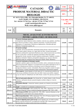 Catalog Produse Material Didactic Biologie