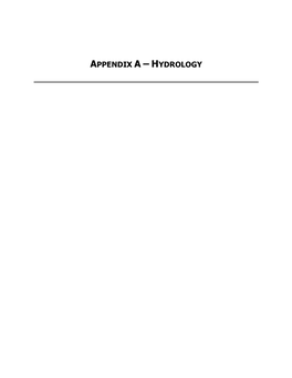 Appendix a – Hydrology