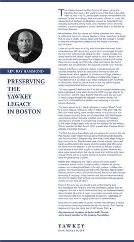 Rev. Ray Hammond: Preserving the Yawkey