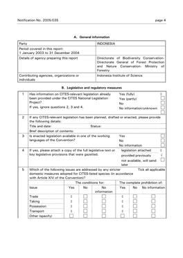 Notification No. 2005/035 Page 4 A. General Information Party