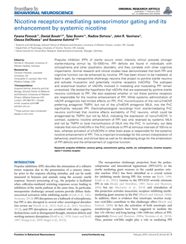 Nicotine Receptors Mediating Sensorimotor Gating and Its Enhancement by Systemic Nicotine