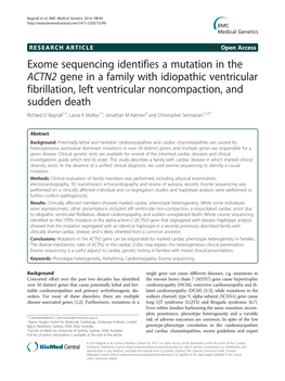 Exome Sequencing Identifies a Mutation in The