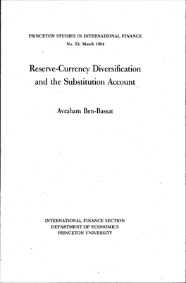 Reserve-Currency Diversification and the Substitution Account