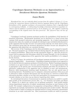 Copenhagen Quantum Mechanics As an Approximation to Decoherent Histories Quantum Mechanics