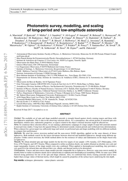 Photometric Survey, Modelling, and Scaling of Long-Period and Low-Amplitude Asteroids A