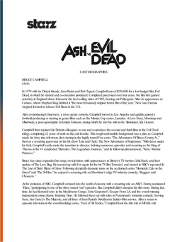 CAST BIOGRAPHIES BRUCE CAMPBELL (Ash)