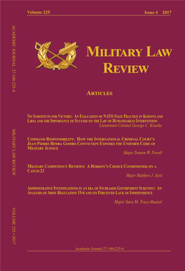 Military Law Review, Volume 225, Issue 4, 2017