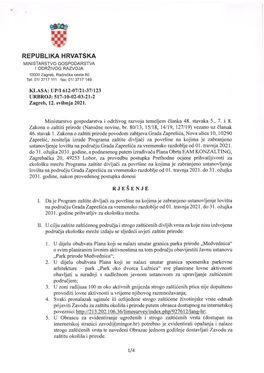 Program Zaštite Divljači Za Površine Na Kojima Je Zabranjeno Ustanovljenje Lovišta Na Području Grada Zaprešićaza Vremensko Razdoblje Od 0L