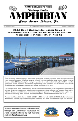 2016 Camp Gordon Johnston Days Is Reverting Back to Being Held on the Second Weekend in March 10, 11 and 12