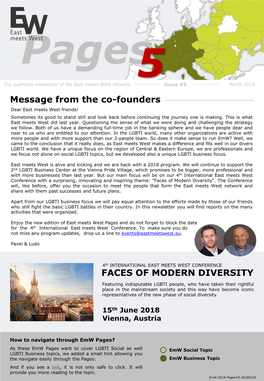 Message from the Co-Founders FACES of MODERN DIVERSITY