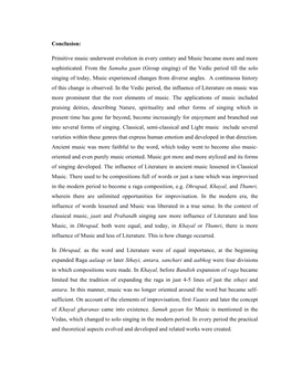 Conclusion: Primitive Music Underwent Evolution in Every Century and Music Became More and More Sophisticated. from the Samuha G