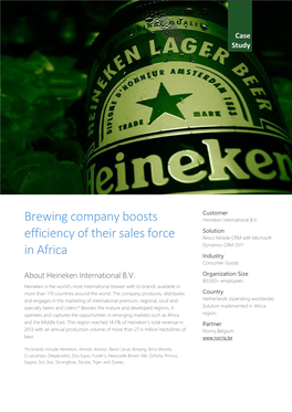 Brewing Company Boosts Efficiency of Their Sales Force in Africa