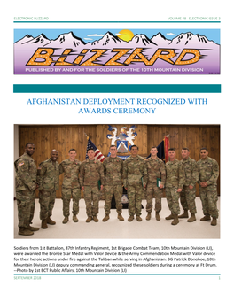 Afghanistan Deployment Recognized with Awards Ceremony