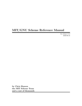 MIT/GNU Scheme Reference Manual