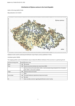 1 Distribution of Elymus Caninus in the Czech Republic