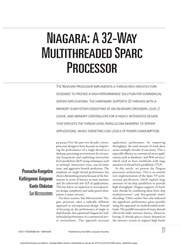 Niagara: a 32-Way Multithreaded Sparc Processor