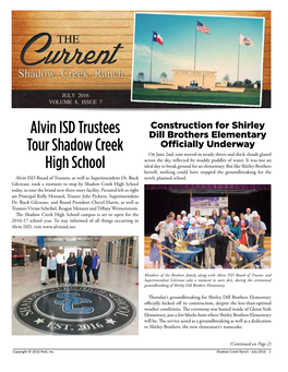 Alvin ISD Trustees Tour Shadow Creek High School