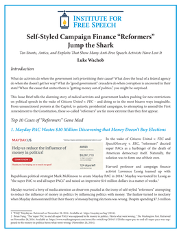 Self-Styled Campaign Finance