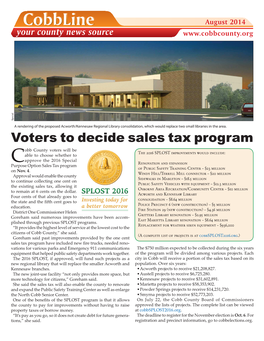 Voters to Decide Sales Tax Program