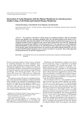 Studies Using a Cell Model and Isolated Plasma Membrane