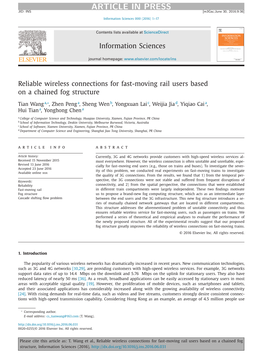 Reliable Wireless Connections for Fast-Moving Rail Users Based on a Chained Fog Structure