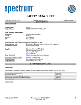 SDS Contains All of the Information Required by the CPR