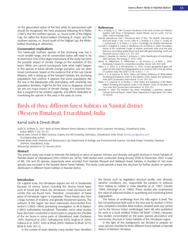 Birds of Three Different Forest Habitats in Nainital District (Western Himalaya), Uttarakhand, India