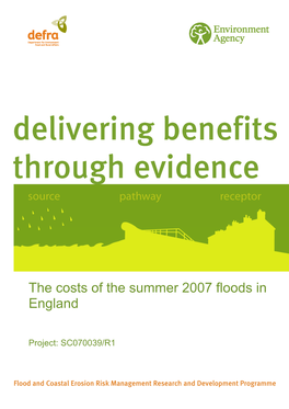 The Costs of the Summer 2007 Floods in England