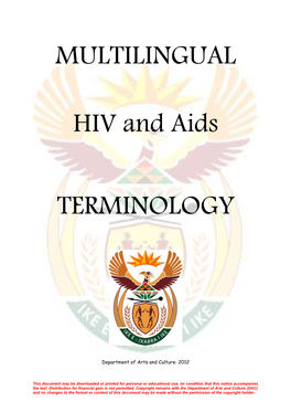 MULTILINGUAL HIV and Aids TERMINOLOGY