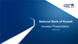 National Bank of Kuwait Investor Presentation January 2021