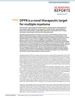 DPP8 Is a Novel Therapeutic Target for Multiple Myeloma