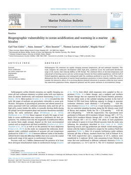 Biogeographic Vulnerability to Ocean Acidification and Warming in A