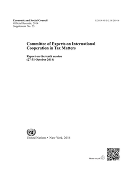 Committee of Experts on International Cooperation in Tax Matters