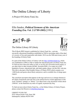 Online Library of Liberty: Political Sermons of the American Founding Era. Vol. 2 (1789-1805)