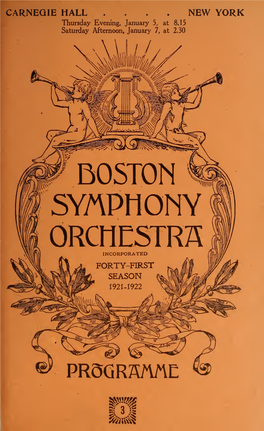 Boston Symphony Orchestra Concert Programs, Season 41,1921-1922, Trip