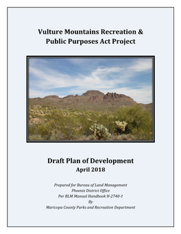 Vulture Mountains Recreation & Public Purposes Act Project Draft Plan of Development