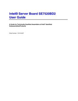 Intel Server Board SE7520BD2 User Guide