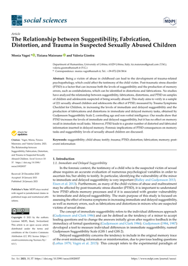 The Relationship Between Suggestibility, Fabrication, Distortion, and Trauma in Suspected Sexually Abused Children