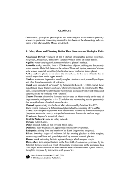 GLOSSARY Geophysical, Geological, Petrological, and Mineralogical