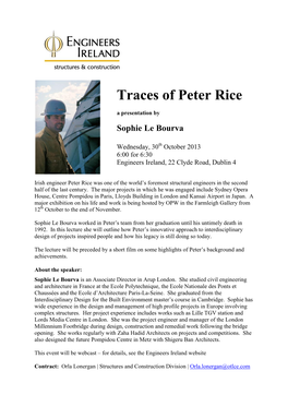 Traces of Peter Rice