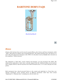 Baritone Horn Faqs