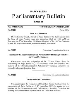 Parliamentary Bulletin